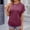 Red, variant on 2024 Spring/Summer New Solid Round Neck Loose Short Sleeved T Shirt Top For Women T Shirts Women Long Sleeves Summer Sports Women Long Shirt Women Woman S Workout Top Women T Shirt for Summer Womens