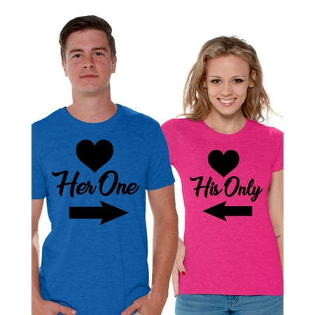 Awkward Styles His Only and Her One T shirt for Couples Her One Tshirt for Men His Only Tshirt for Women Cute Matching The One Shirts for Couple Valentine's Day Gifts Couple Anniversary Outfit