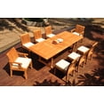 thumbnail image 5 of Grade-A Teak Dining Set: 8 Seater 9 Pc: 94" Double Extension Mas Rectangle Trestle Leg Table And 8 Lagos Chairs (2 Arm & 6 Armless Chairs) WholesaleTeak #WMLG35, 5 of 5