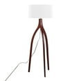 thumbnail image 4 of Wishbone Contemporary Floor Lamp in Walnut Wood with a White Fabric Shade by LumiSource, 4 of 7