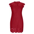 thumbnail image 5 of IROINNID Bodycon Dress For Women Sleeveless Round Neckline Summer Lace Zipper Sexy Club Dress Cap Strapless Solid Color Dress, 5 of 8
