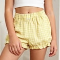 thumbnail image 2 of Toddler Girls' Shorts Ruffle Elastic Plaid Shorts Ruffled Bow Cute Loose Play Shorts for Big Kids Summer Casual Shorts with Pockets 3-12 Years, 2 of 4