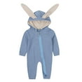 thumbnail image 3 of Toddler Kid Jumpsuit Pants Clothes Newborn Infant Baby Boys Girls Solid Rabbit Ears Hooded Romper Jumpsuit Outfits Summer Jumpsuit For Girls Boys, 3 of 9