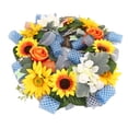 thumbnail image 3 of Corona artificial, corona de girasol de 17,7 pulgadas de diámetro, corona de girasol colgante, corona artificial elegante y estética, 3 of 12
