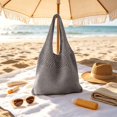thumbnail image 5 of Beach Tote Bag, Woven Summer Shoulder Bag Boho Crochet Beach Bag for Travel Pool Picnic Shopping, Lightweight Spacious 11.81 x 15.74 in, 5 of 6