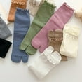 thumbnail image 6 of Lace Two-toe Socks Two-toe Socks Toe Socks Split-toe Cotton Socks Four Seasons Mid-barrel Two-finger Spring and Autumn Long Flip Flops-white, 6 of 6