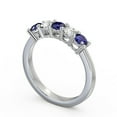 thumbnail image 2 of 0.66 Ct Round Shape Natural Diamond Blue Sapphire Sparkle Half Eternity Band for Wedding 14K White Gold Size 4.5, 2 of 7