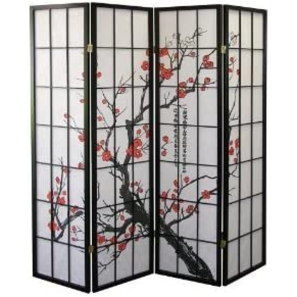 Cherry Blossom Design Room Divider 4 Panel
