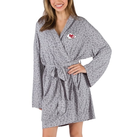 Women s Concepts Sport Gray Kansas City Chiefs Frill Hacci Knit Robe