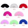 thumbnail image 4 of Rinhoo Feather Fan Foldable Handheld Festival Decoration Square Dance Retro Style Show Down Colorful Fan, 4 of 8