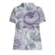 thumbnail image 5 of Tops de Manga Corta para las Mujeres Suelto Ajuste Casual Cortado Manga Corta Blusa de Impresión, Camisa Suelta de Cuello Redondo de Poliéster, Lavado a Mano Primavera Verano, 5 of 5