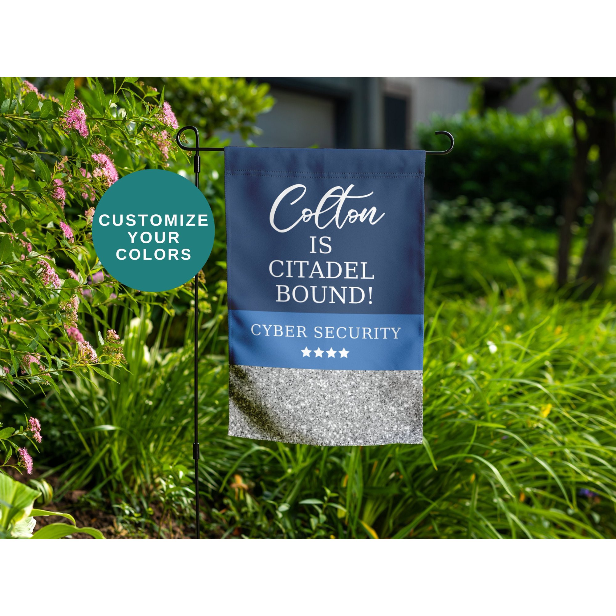 College Bound Graduation Garden Flag Class of 2026, Personalized Name Yard Flag Outdoor Decor