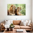 thumbnail image 2 of Elephant Stock Lion Couple Wall Art - Horizontal Multi Panel Canvas - Living Room Wall Decor - Animal Multi Panel - Brown And Gray Decor - 57" x 36", 2 of 8