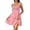 Pink, variant on Summer Dresses for Women Square Neck Smocked Tiered Mini Dress Spaghetti Strap Breathable Casual Summer Dress Beige XL