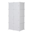 thumbnail image 6 of Zimtown 8-Cube DIY Modular Cubby Shelving Storage Organizer,14"x 18" Portable Wardrobe with Clothes Rod & Door, 6 of 7