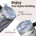 thumbnail image 4 of Double Wall 20oz Geometric Texture Tumbler with Handle, Insulated Stainless Steel Coffee Travel Mug Leak Proof with Straw, 4 of 5