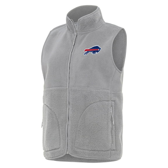 Women's Antigua Gray Buffalo Bills Nostalgic Full-Zip Vest