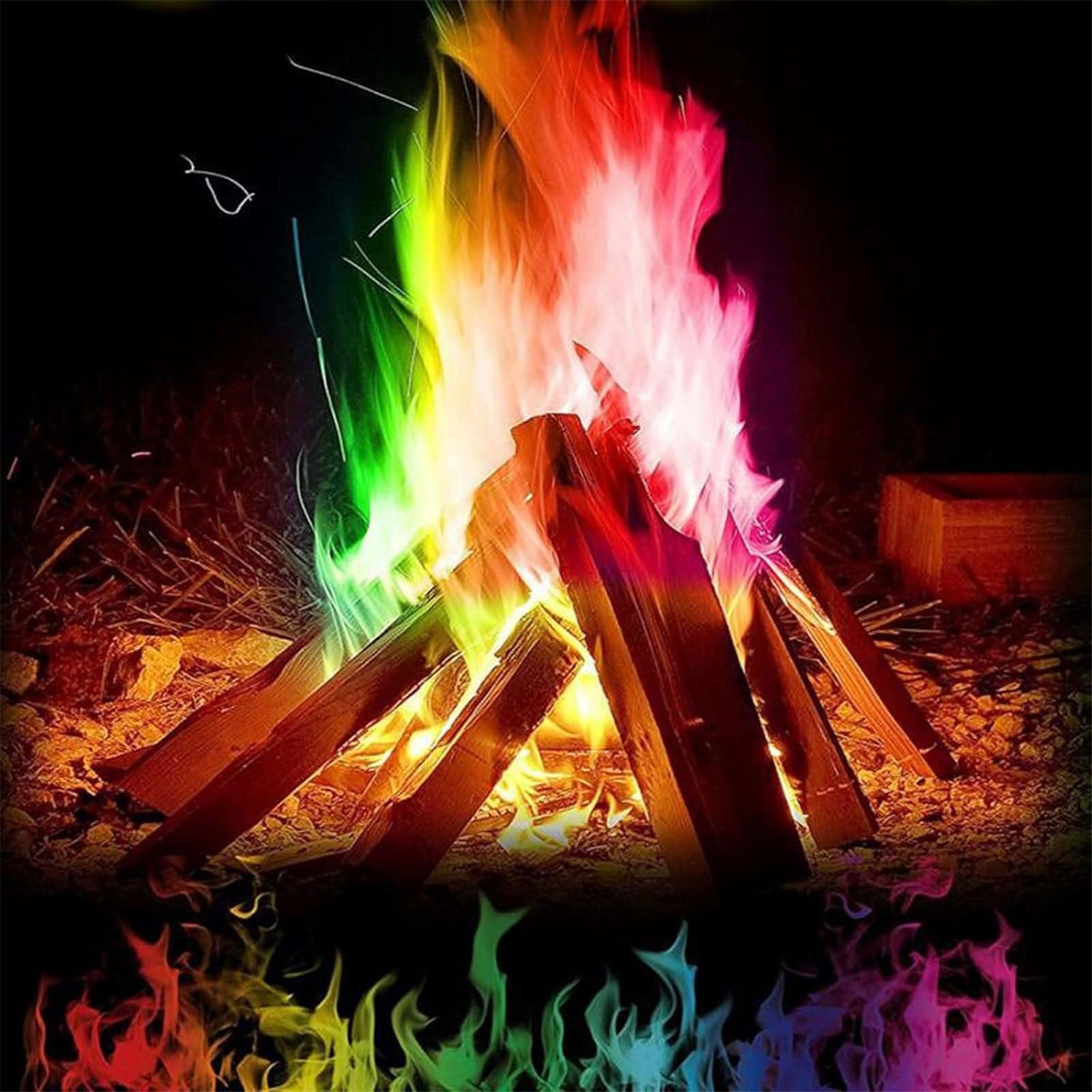 Cooking Utensils 1*Colored Flame Powder Magical Colourful Flame Powder Fire Outdoor Fireplaces Flame Color Changer Party Beach Bonfire Festival Flame Color Changing Tool for Halloween