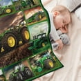 thumbnail image 4 of Green Tractor Blanket Boys Excavator Plush Throw Blanket Soft Fuzzy Flannel Tractor Blanket for Bed Couch Sofa Decor Blankets Trucks Car Lover Toddler Kids Blankets Gift 60"x50", 4 of 5