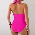 thumbnail image 3 of Women's Tankini Swimsuits Tummy Control Swimwear Two Piece Bathing Suits Swim Top with High Waisted Bottom Hot Pink 2XL, 3 of 3