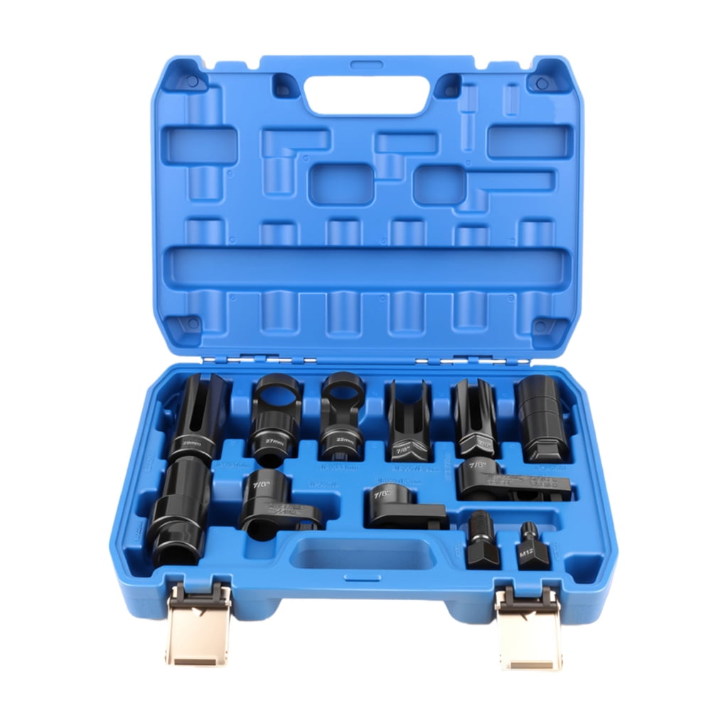 Professional Car Oxygen Sensors Socket Wrench Set 22mm Automotive Repair Tool Kit With Storage Case 12pcs Multiple Size