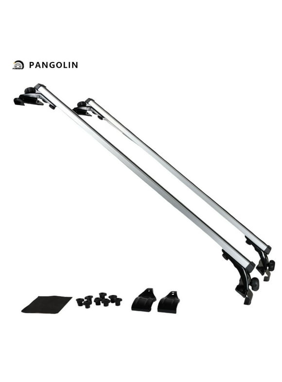 PANGOLIN 48" Universal Car Roof Rack Cross Bars Top Roof Rails Aluminum Adjustable Roof Top Luggage Crossbars Cargo Load with Padded Clips