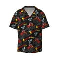 thumbnail image 2 of Lsque Monster Truck print Men's Cuban Collar Short Sleeve Shirt Summer Beachwear Casual Button Down Fashionable Vacation Leisure Shirt-X-Large, 2 of 7