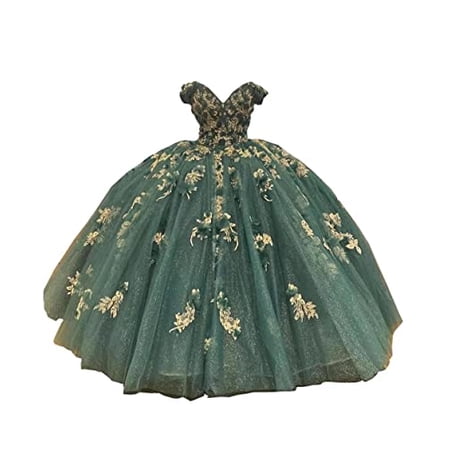 Green Quinceanera Dresses 3D Flowers Applique Ball Gown Sweet 16 Dress  Y2984 main image 1