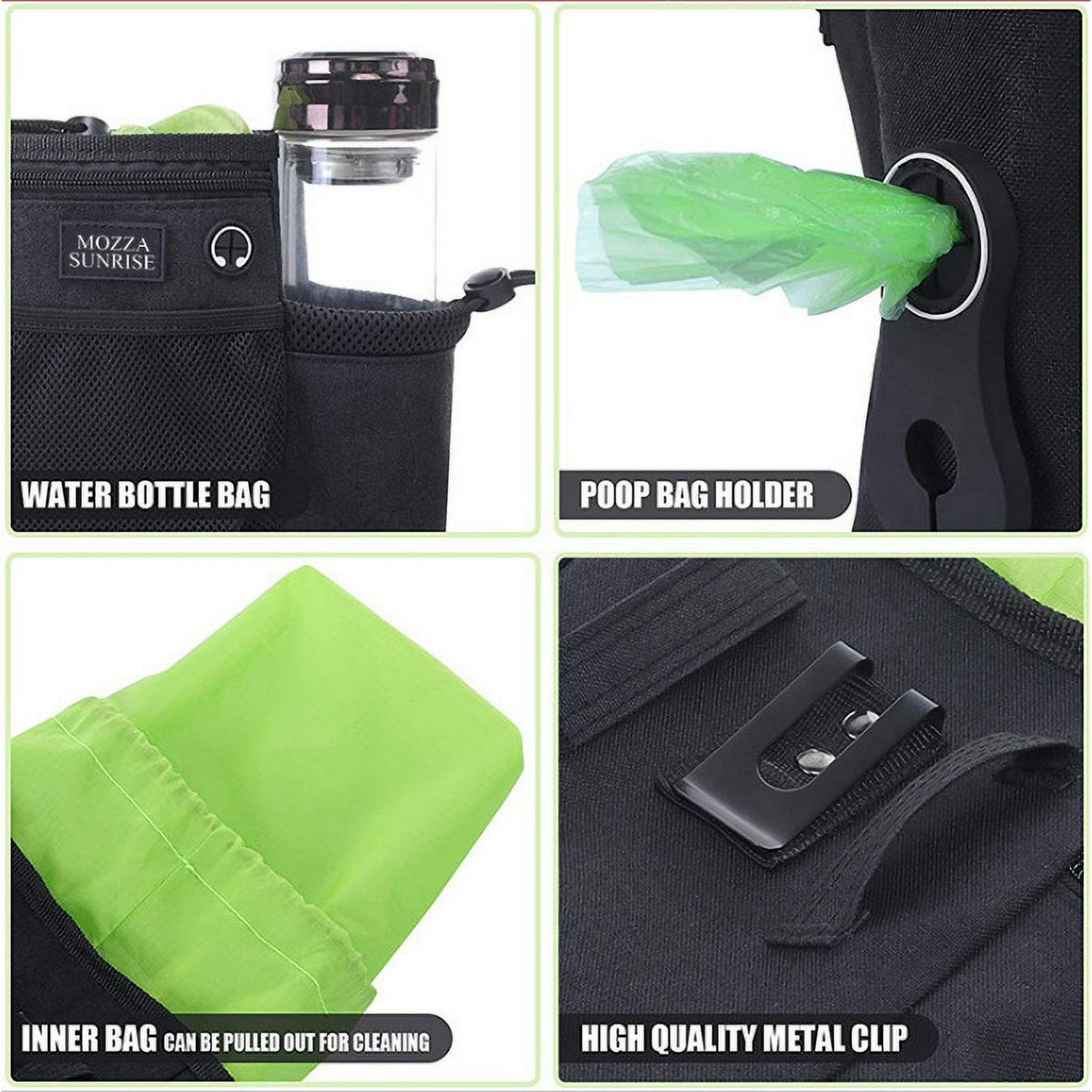 Large Dog Treat Pouch Bag Upgrade with Water Bottle Holder Waterproof Walking Bag Multiple Pockets Adjustable Waist Shoulder Belt 3 Ways to Wear for Training Walking Outdoor Use Walmart
