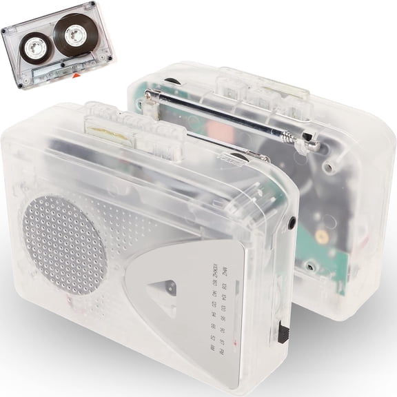 Walkmens Cassette Player Recorders FM AM Radio, Cassette Tape Player Portable Records to MP3 Converter, Built-in Microphone & Speaker, 3.5mm Headphone Jack, Suitable for Outdoor Jogging, Camping