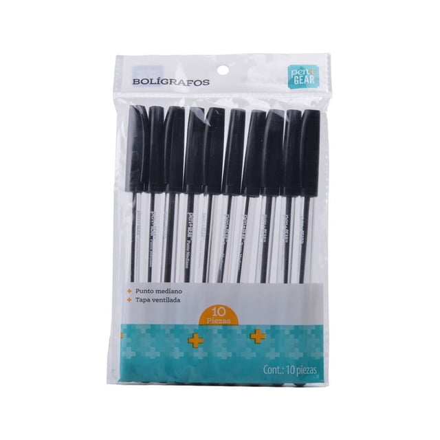 Bolígrafo Pen+Gear Negro 10 Piezas