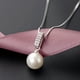 thumbnail image 4 of Collar de plata de ley con circonita y colgante de perla para clavícula, joyería para mujeres y niñas (plata), 4 of 8