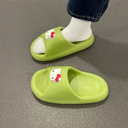 

Sanrio Slippers Hello Kitty Soft Flat Shoes Women Cartoon Cute Home Slippers Anti Slip Female Summer Sweet Sandals Casual Shoes tzw