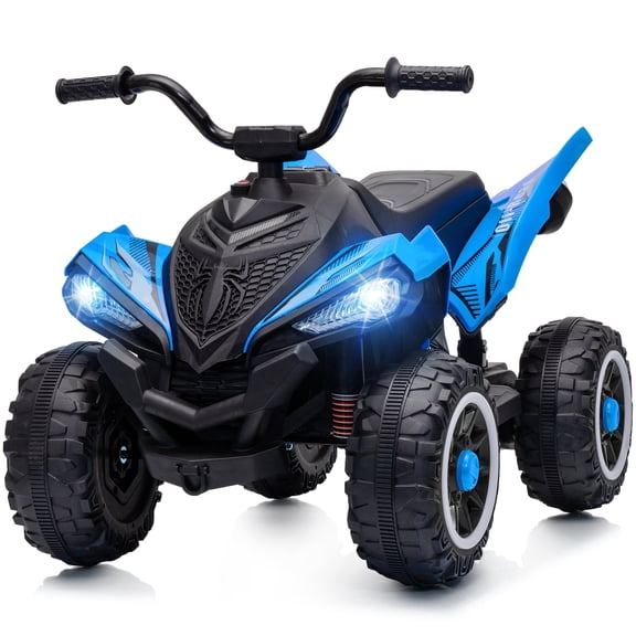 Hikiddo 24V ATV Kids 4 Wheeler, Spider Electric Four Wheeler for Kids Ride on Toy, 16" Extended Seat - Blue