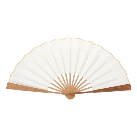 

1pc Hand Held Folding Fan Antique Folding Fan Gilding Rice Paper Blank Fan