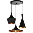 thumbnail image 1 of Matte Black Pendant Light for Living Spaces, Industrial Design with Easy Installation and Adjustable Height, Features Vintage Brass Interior and Multiple Teardrop-Shaped Shades, 1 of 5