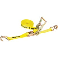 CargoBuckle F14059 Ratchet Strap Tie-Down with Double J-Hooks and Keeper