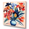 thumbnail image 2 of Designart "Floral Pattern in the Style of Henri Matisse II" Floral Wall Art - Traditional Blue Assorted Bouquets Hallway Wall Art Decor, 2 of 6
