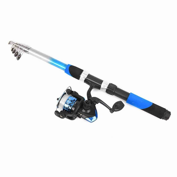 Full Fishing Pole Combo Set 2.1m Portable Telescopic Fishing Rod And Reel Complete Kit