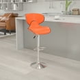 thumbnail image 2 of Flash Furniture Devin Contemporary Cozy Mid-Back Orange Vinyl Adjustable Height Barstool with Chrome Base, 2 of 12