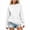 White, variant on Loopsun Womens Long Sleeve Fall Tops Fashion Solid Zip Front Crew Neck Casual Sports Style Shirts