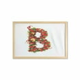 thumbnail image 1 of Christmas Alphabet Wall Art with Frame, Tree Branches as B Letter Ornamented with Ribbon and Baubles, Printed Fabric Poster for Bathroom Living Room, 35" x 23", Pearl and Olive Green, by Ambesonne, 1 of 2