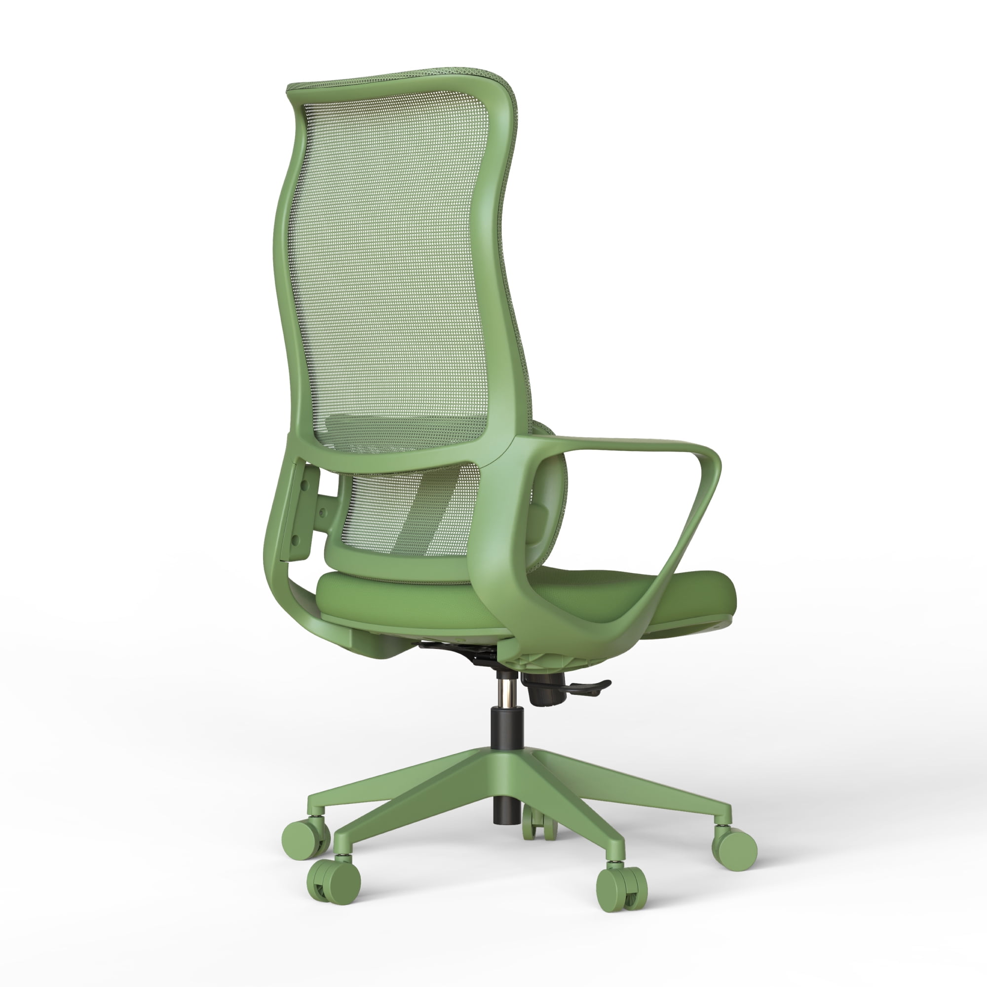 Ergonomic High Back Office Chair with Adjustable Lumbar Support & 3D Armrests, Modern Swivel Executive Task Chair for Conference Room, Green