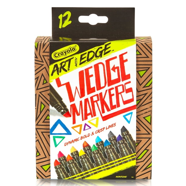 Crayola 12 Count Art With Edge Wedge Tip Markers, Aged Up Coloring