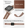 thumbnail image 4 of TOYOUTHS Leather Bands Compatible with Apple Watch Band 38/40/41/42/44/45/49mm Women, Dressy Leather Strap with Stainless Steel Metal Hollow-out Chain Bracelet for iWatch Ultra 2,Series 9 8 7 6 5-1, 4 of 7