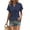 Dark Blue, variant on Women'S Summer Tops Casual V-Neck Cap Sleeve Shirt Light Crochet Textured Vest Shirt Sky Blue XXL