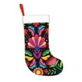 thumbnail image 2 of Honeii Colorful Floral Embroidery Mexican for Christmas Stocking,Large Xmas Stocking,Holiday and Family Stocking for Fireplace Christmas Holiday Party Decoration, 2 of 7