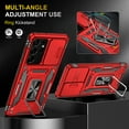 thumbnail image 6 of ELEHOLD Samsung Galaxy S21 Ultra Case, Heavy Duty Rugged Case with Kickstand Pocket Shockproof,Slide Holder Back Cover for Samsung Galaxy S21 Ultra 6.8 inch,Red, 6 of 7