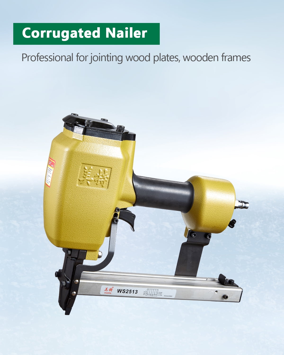 MEITE WS2513 Corrugated Nailer 1" Crown Pneumatic Corrugated Fastening Tool 1/4" to 1/2"