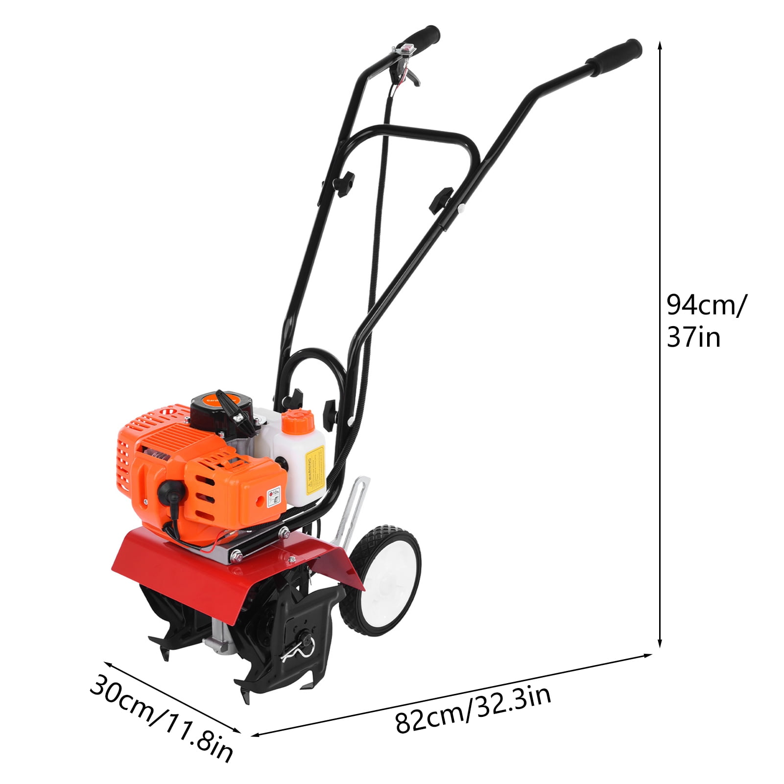 AQLR 52CC Garden Mini Petrol Cultivator,2 Stroke 9000RPM 1.2L Fuel Tank Tiller Garden Accessory,3HP/1.65kW Cultivator for Garden,Field